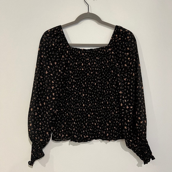 Madewell black flowered blouse - size S - Picture 3 of 4
